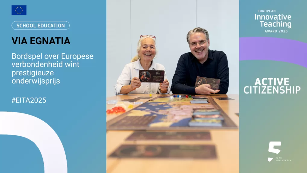 Via Egnatia -Bordspel over Europese verbondenheid wint prestigieuze onderwijsprijs  