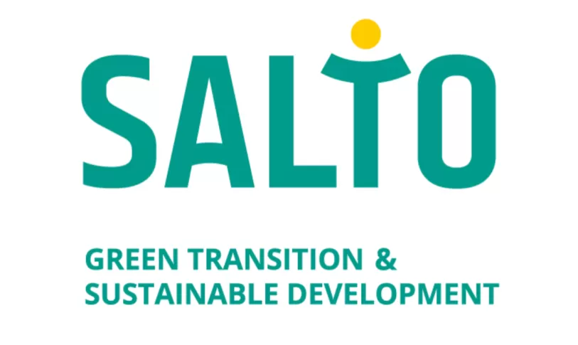 Logo met tekst SALTO Green Transition & Sustainable Development