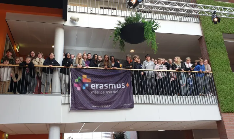groep leerlingen Erasmus+ project Hand in hand to a sustainable future