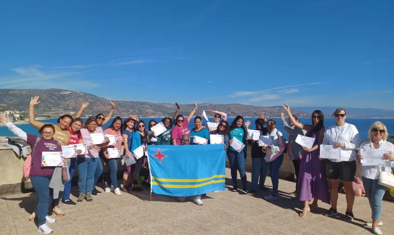 groepsfoto van leerkrachten Pius School Aruba