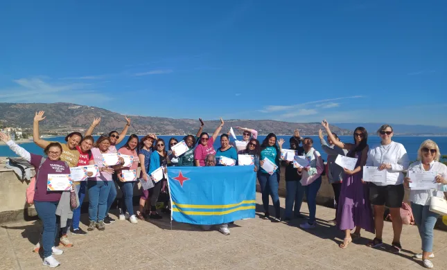 groepsfoto van leerkrachten Pius School Aruba