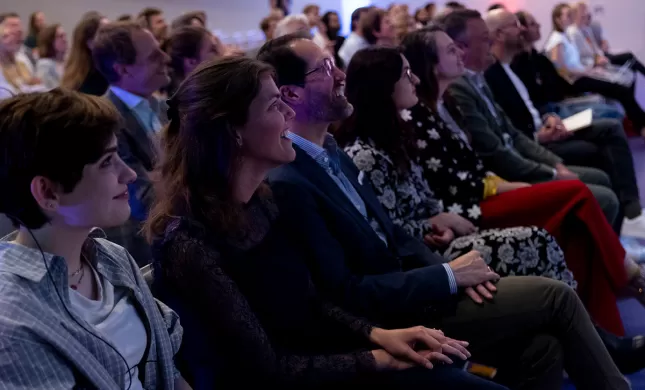 Publiek bij het Erasmus+ Europees verkiezingsevenement op 22 mei 2024