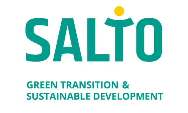 Logo met tekst SALTO Green Transition & Sustainable Development