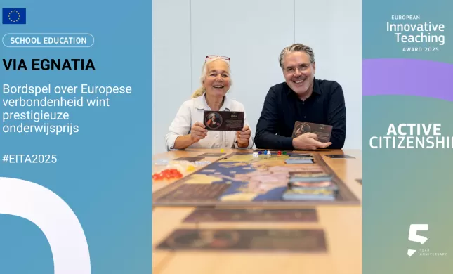 Via Egnatia -Bordspel over Europese verbondenheid wint prestigieuze onderwijsprijs  
