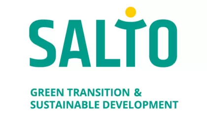 Logo met tekst SALTO Green Transition & Sustainable Development